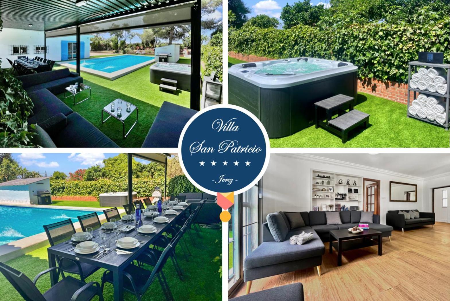 Villa San Patricio I Piscina Privada I Jacuzzi Spa I Bbq I Ps5 I Aire Acon I 3000M2 I 5Min-Centro Херес-де-ла-Фронтера Экстерьер фото